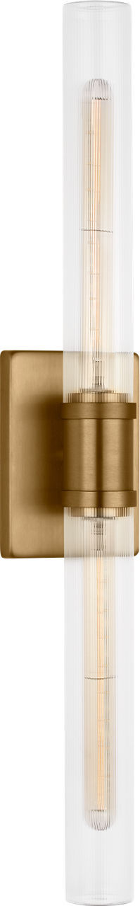 Visual Comfort Studio 4665002CF-848 Two Light Vanity, Satin Brass/Satin Brass