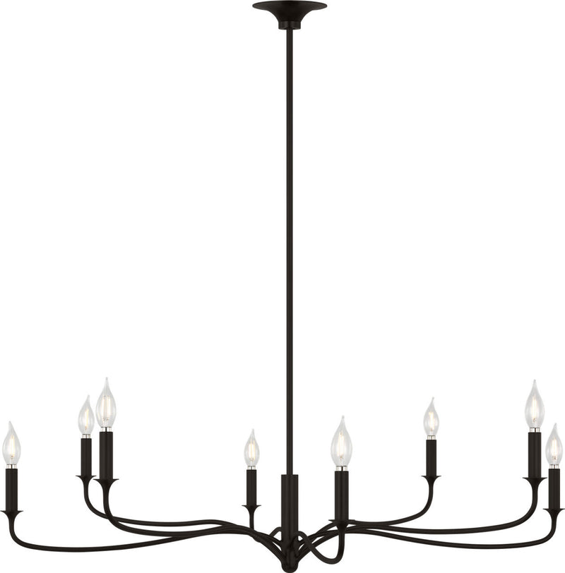 Visual Comfort Studio AC1218AI Eight Light Chandelier, Aged Iroged Iron