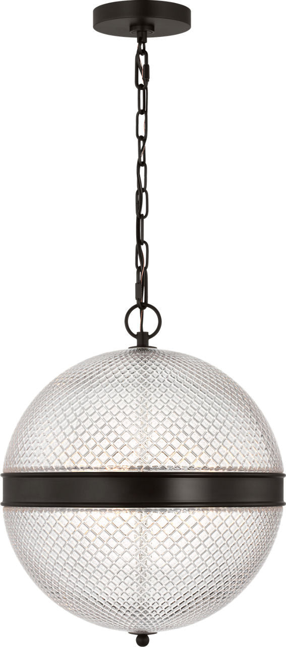 Visual Comfort Studio AP1303AI Three Light Pendant, Aged Iroged Iron