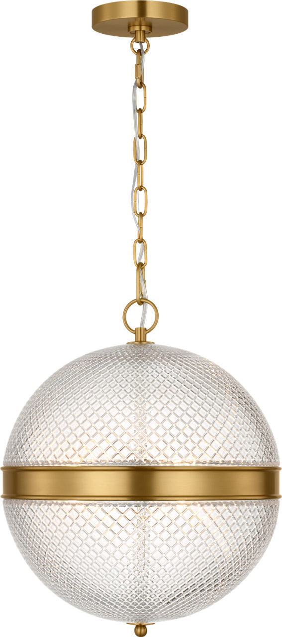 Visual Comfort Studio AP1303BBS Three Light Pendant, Burnished Brass/Burnished Brass