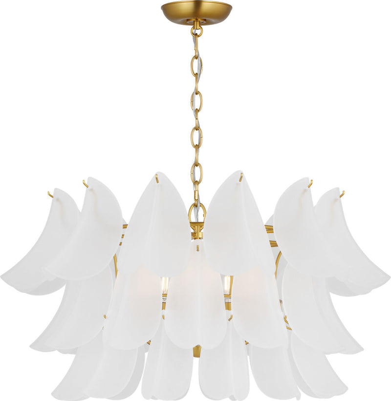 Visual Comfort Studio CC1825BBS Five Light Chandelier, Burnished Brass/Burnished Brass