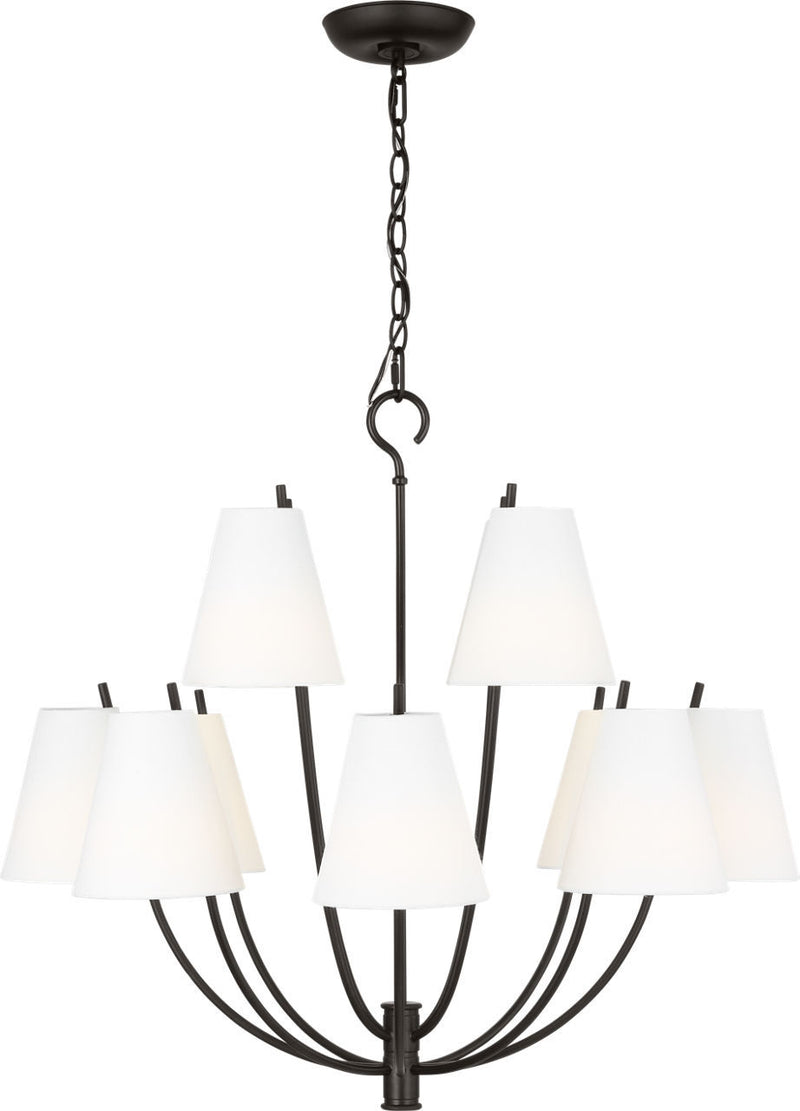 Visual Comfort Studio CC18312AI 12 Light Chandelier, Aged Iroged Iron
