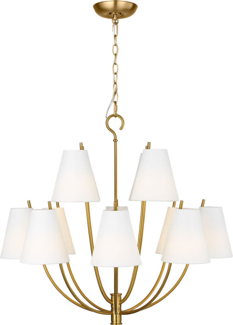 Visual Comfort Studio CC18312BBS 12 Light Chandelier, Burnished Brass/Burnished Brass