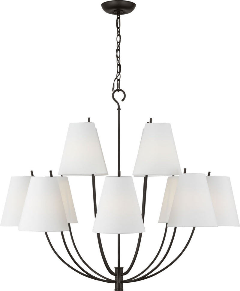 Visual Comfort Studio CC18412AI 12 Light Chandelier, Aged Iroged Iron