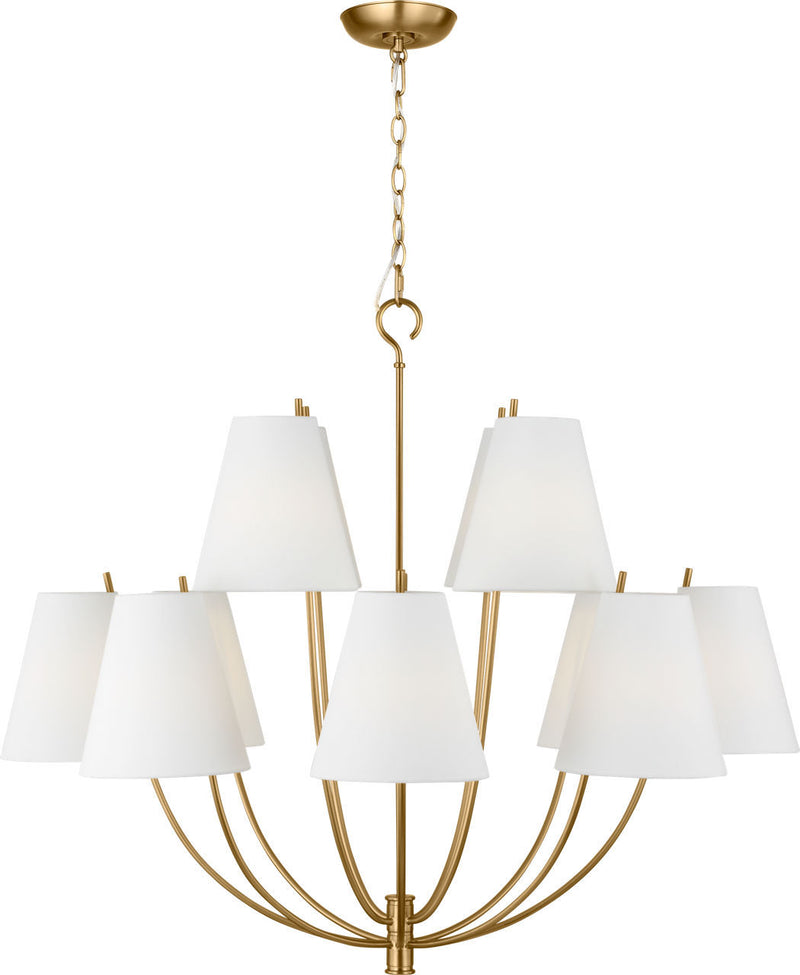 Visual Comfort Studio CC18412BBS 12 Light Chandelier, Burnished Brass/Burnished Brass