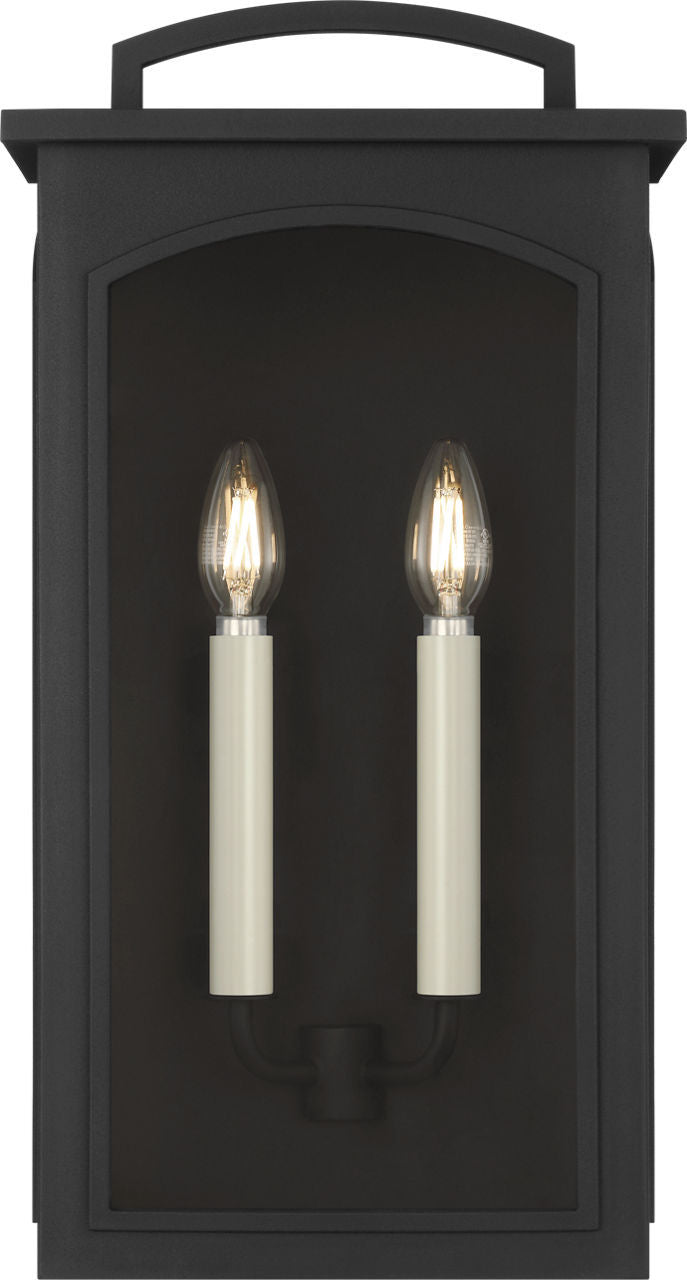 Visual Comfort Studio CO1542TXB Two Light Wall Lantern, Textured Black/Textured Black
