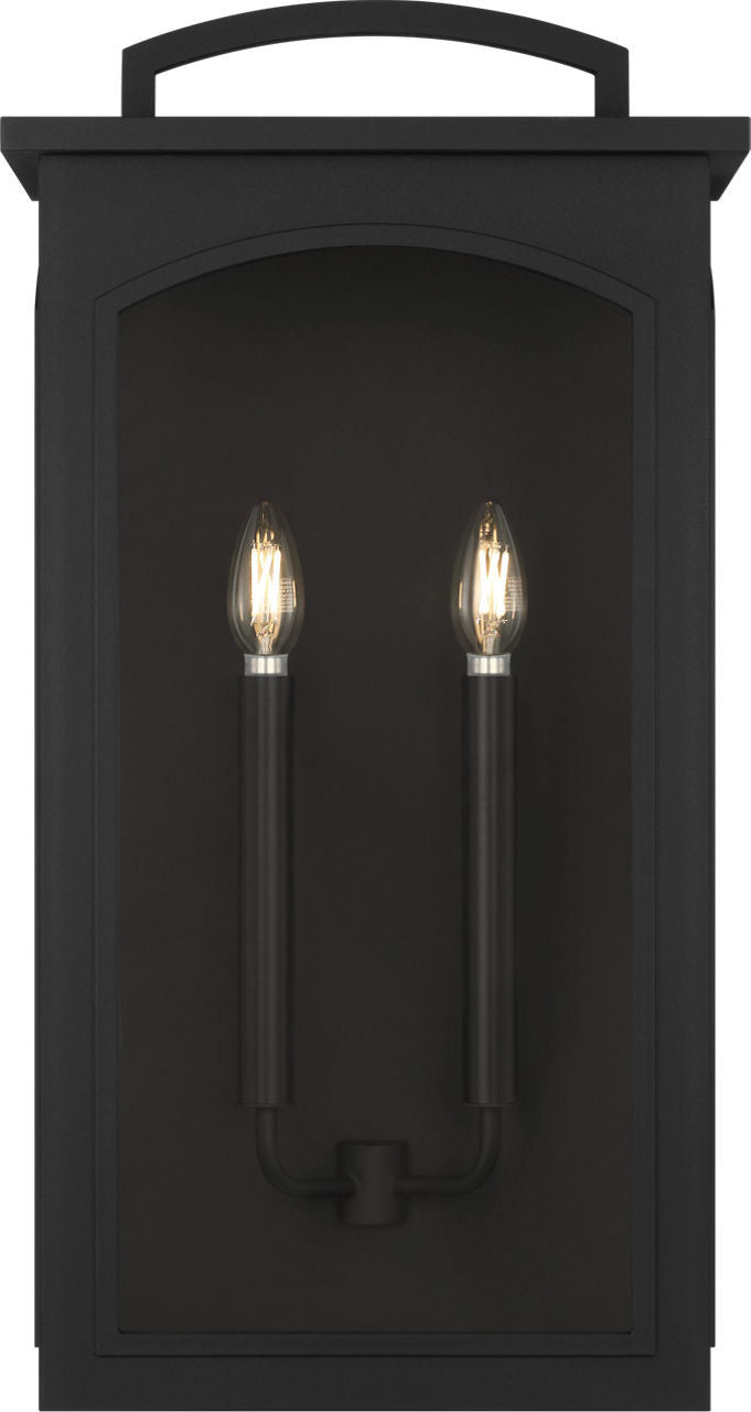 Visual Comfort Studio CO1572TXB Two Light Wall Lantern, Textured Black/Textured Black