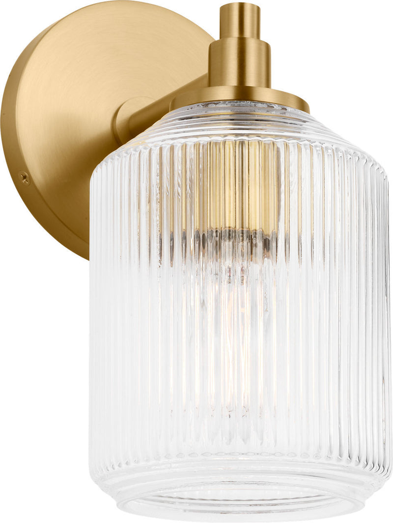 Visual Comfort Studio CV1091BBS One Light Bath, Burnished Brass/Burnished Brass