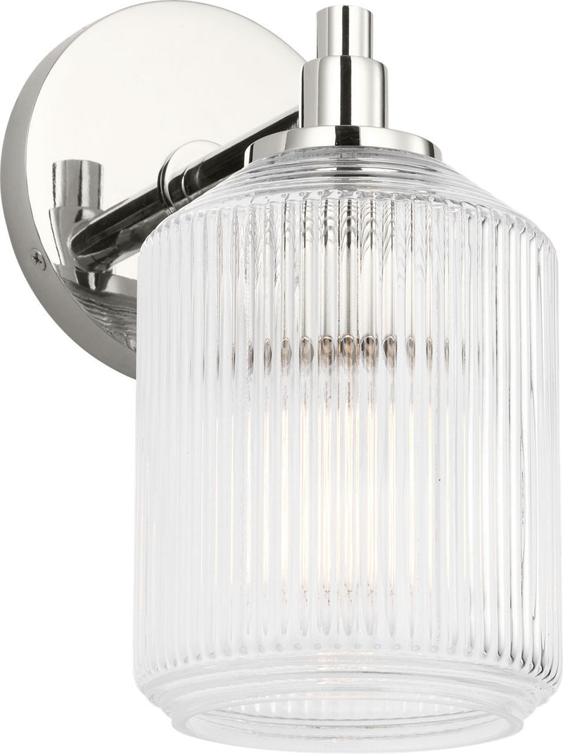 Visual Comfort Studio CV1091PN One Light Bath, Polished Nickel/Polished Nickel