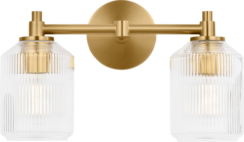 Visual Comfort Studio CV1092BBS Two Light Bath, Burnished Brass/Burnished Brass