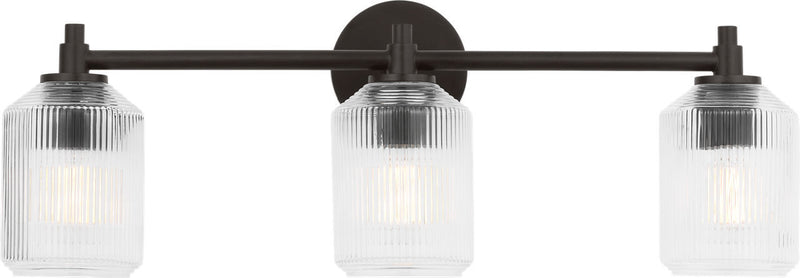 Visual Comfort Studio CV1093AI Three Light Bath, Aged Iroged Iron