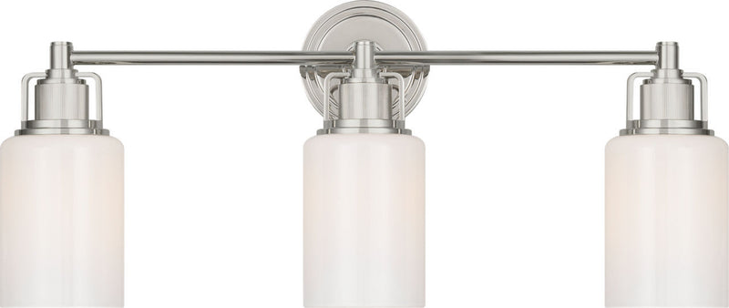 Visual Comfort Studio CV1113PN Three Light Bath, Polished Nickel/Polished Nickel