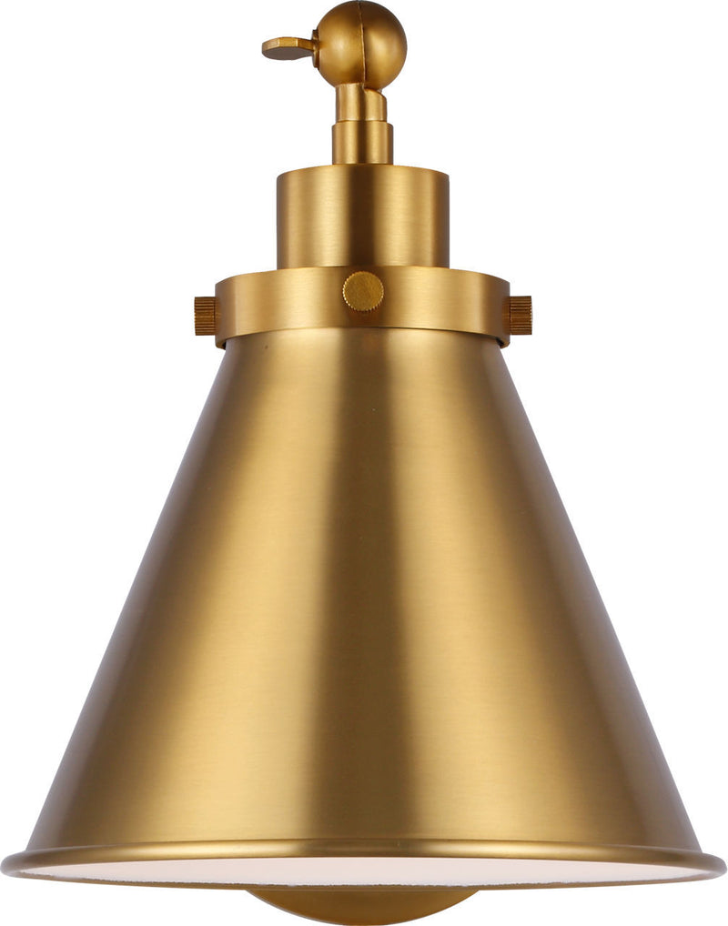 Visual Comfort Studio CW1121BBS One Light Wall Sconce, Burnished Brass/Burnished Brass