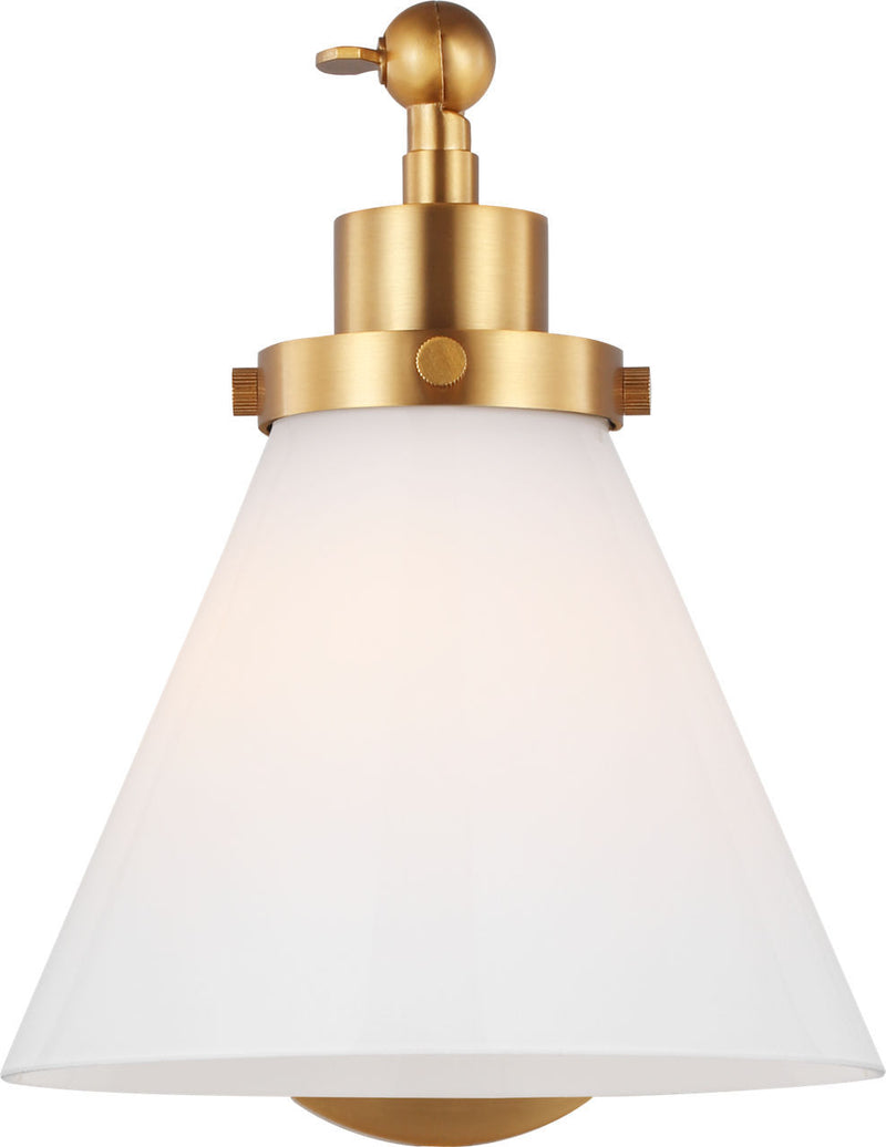 Visual Comfort Studio CW1121BBSMG One Light Wall Sconce, Burnished Brass/Burnished Brass