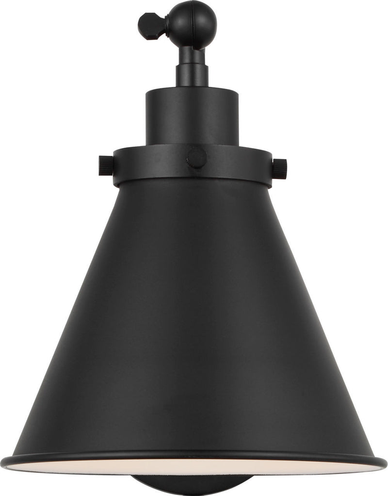 Visual Comfort Studio CW1121MBK One Light Wall Sconce, Midnight Black/Midnight Black