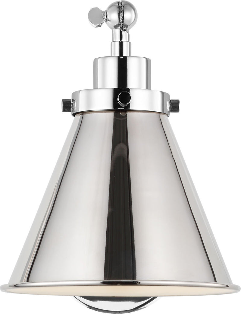 Visual Comfort Studio CW1121PN One Light Wall Sconce, Polished Nickel/Polished Nickel