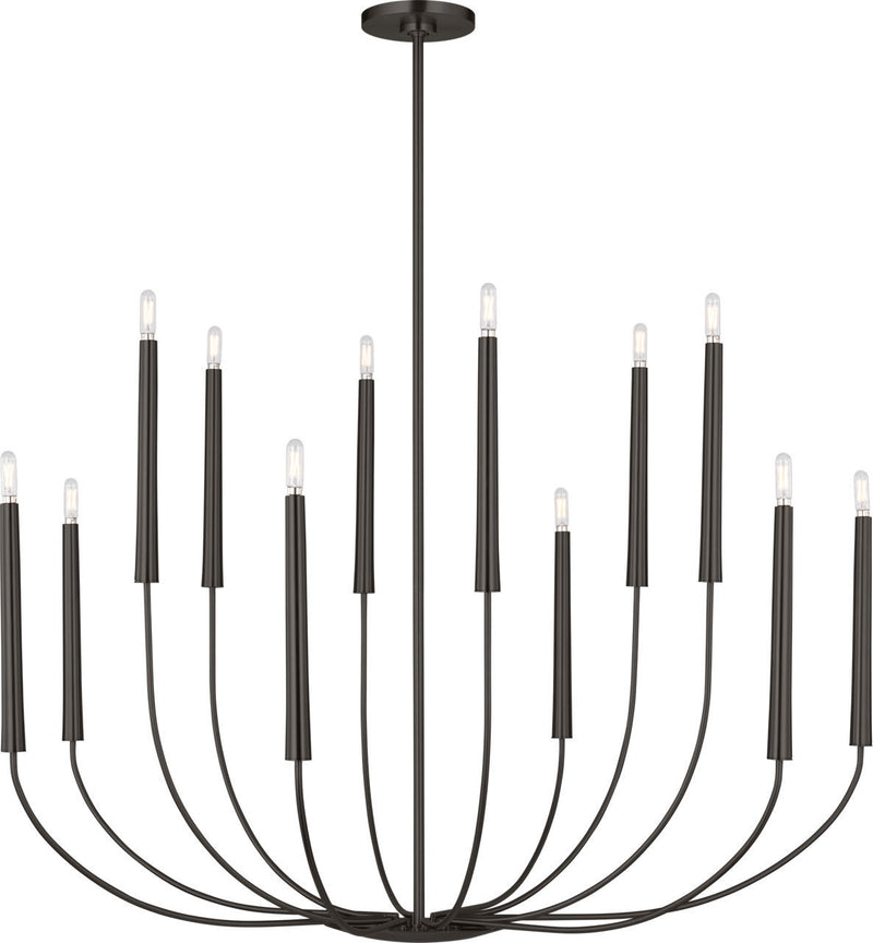 Visual Comfort Studio EC11812AI 12 Light Chandelier, Aged Iroged Iron