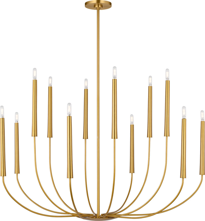 Visual Comfort Studio EC11812BBS 12 Light Chandelier, Burnished Brass/Burnished Brass