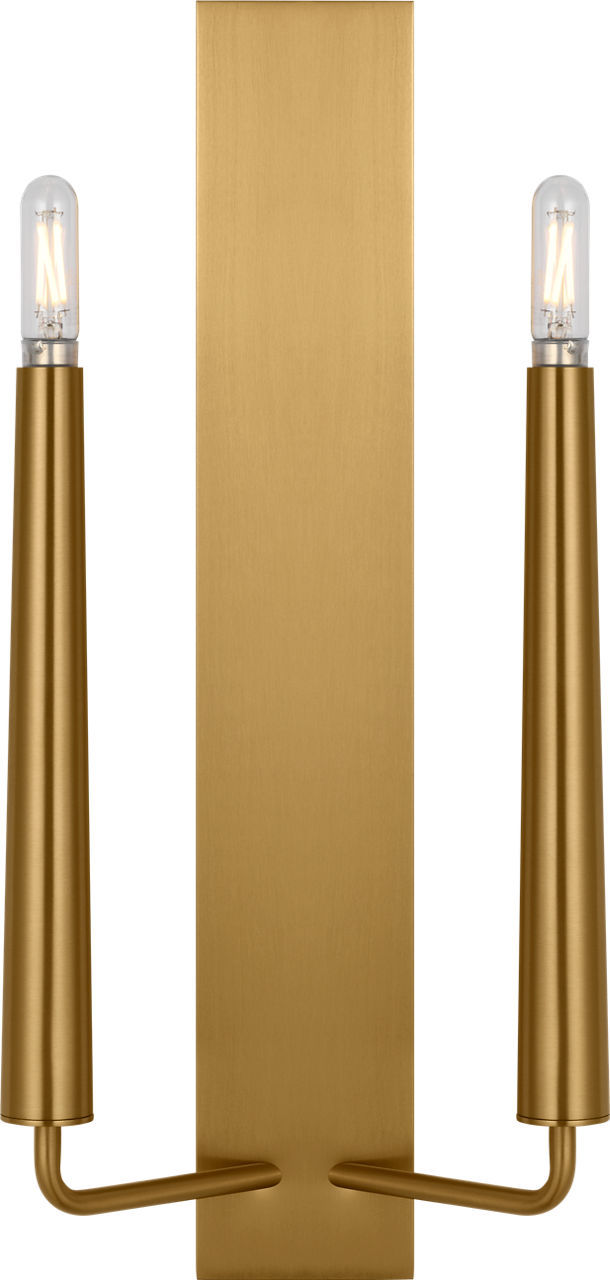 Visual Comfort Studio EW1252BBS Two Light Wall Sconce, Burnished Brass/Burnished Brass