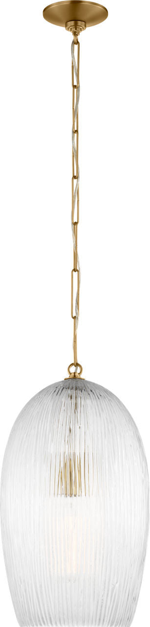 Visual Comfort Studio HP1001BBS One Light Pendant, Burnished Brass/Burnished Brass