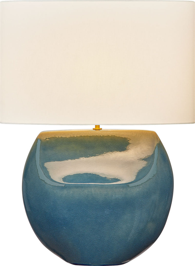 Visual Comfort Studio HT1161DOC One Light Table Lamp, Deep Ocean Crackle/Deep Ocean Crackle