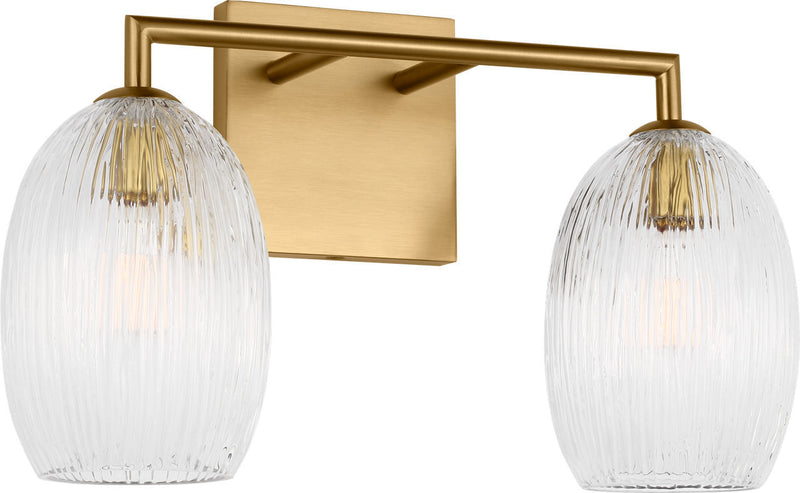 Visual Comfort Studio HV1002BBS Two Light Bath, Burnished Brass/Burnished Brass