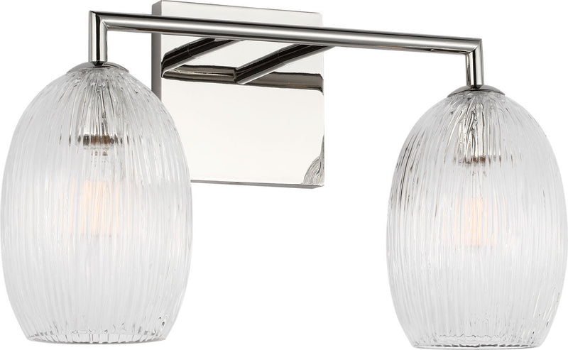 Visual Comfort Studio HV1002PN Two Light Bath, Polished Nickel/Polished Nickel