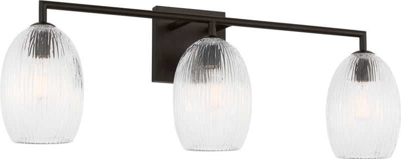Visual Comfort Studio HV1003AI Three Light Bath, Aged Iroged Iron