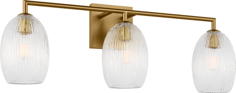 Visual Comfort Studio HV1003BBS Three Light Bath, Burnished Brass/Burnished Brass