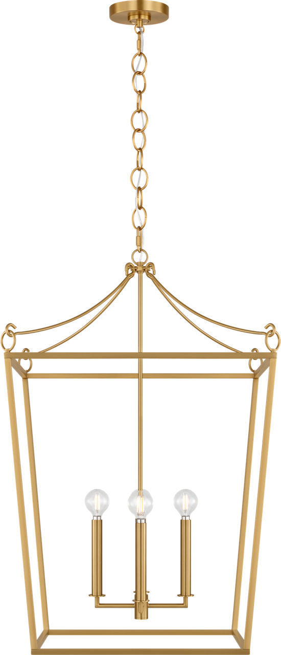 Visual Comfort Studio KSC1194BBS Four Light Lantern, Burnished Brass/Burnished Brass