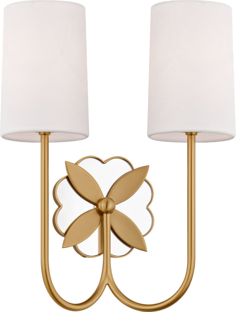 Visual Comfort Studio KSW1192BBS Two Light Wall Sconce, Burnished Brass/Burnished Brass