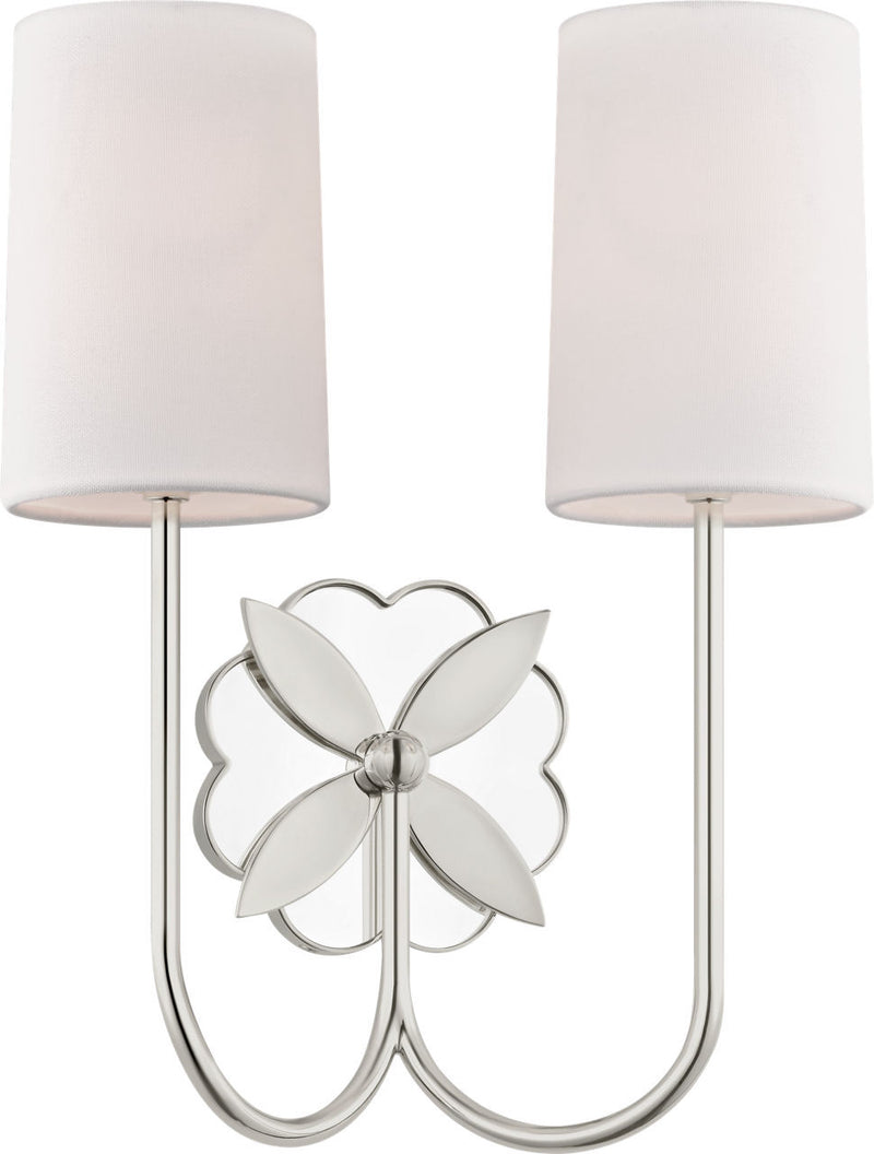 Visual Comfort Studio KSW1192PN Two Light Wall Sconce, Polished Nickel/Polished Nickel