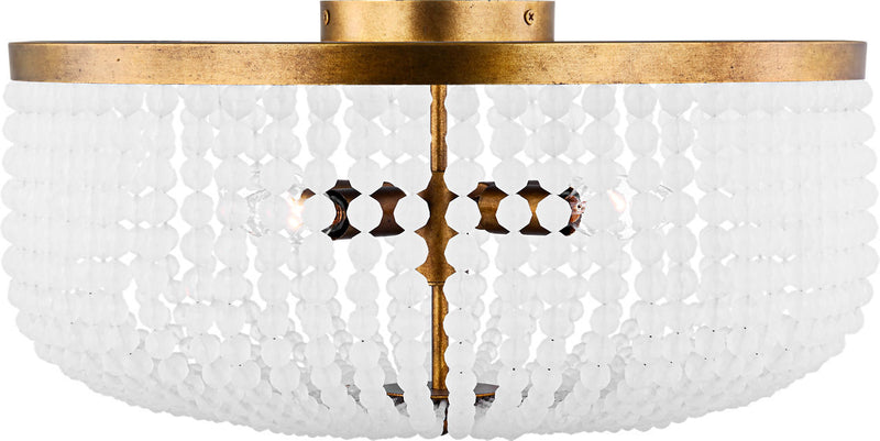 Visual Comfort Studio LXF1014VGD Four Light Flush Mount, Vintage Gild/Vintage Gild