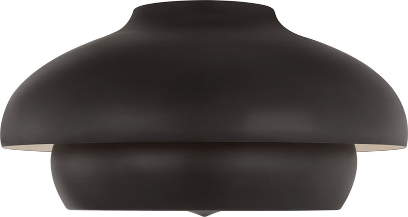 Visual Comfort Studio LXF1031AI One Light Flush Mount, Aged Iroged Iron