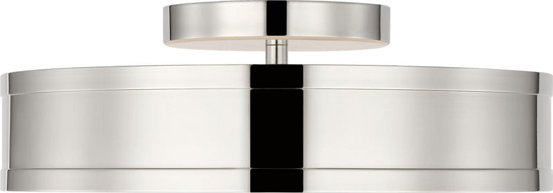 Visual Comfort Studio PCF1051PN LED Semi Flush Mount, Polished Nickel/Polished Nickel