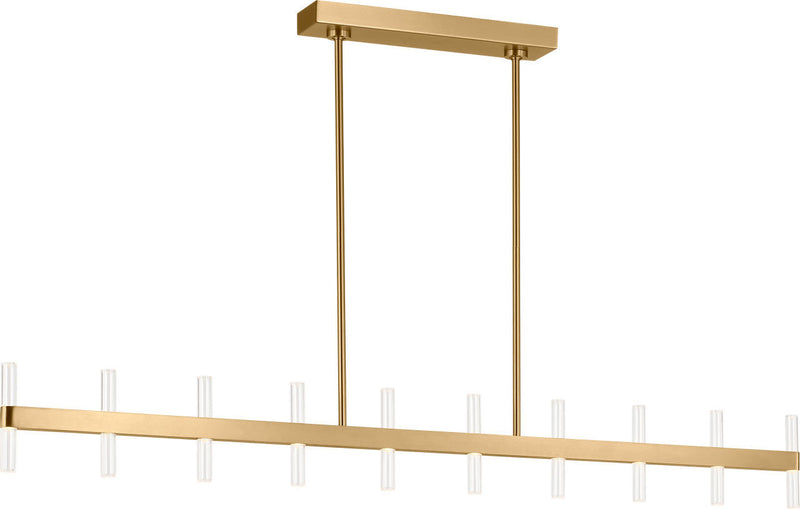 Visual Comfort Studio SLC11120BBS LED Linear Pendant, Burnished Brass/Burnished Brass