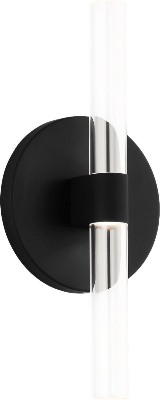Visual Comfort Studio SLW1082MBK LED Wall Sconce, Midnight Black/Midnight Black
