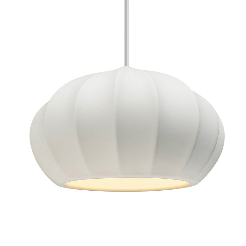 Justice Designs CER-6605-BIS-NCKL-WTCD One Light Pendant, Brushed Nickel
