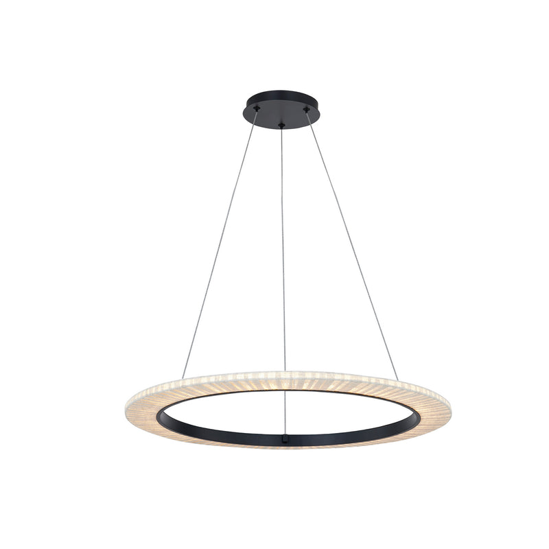 Justice Designs FAB-8333-CREM-MBLK LED Pendant, Matte Black