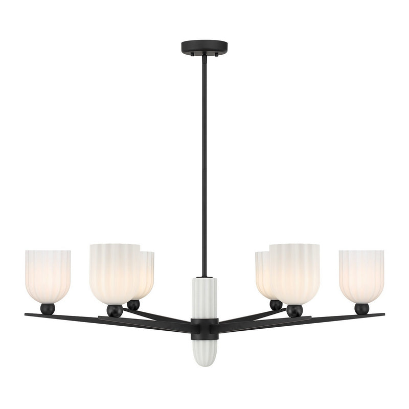 Savoy House 1-1125-6-89 Six Light Chandelier, Matte Black