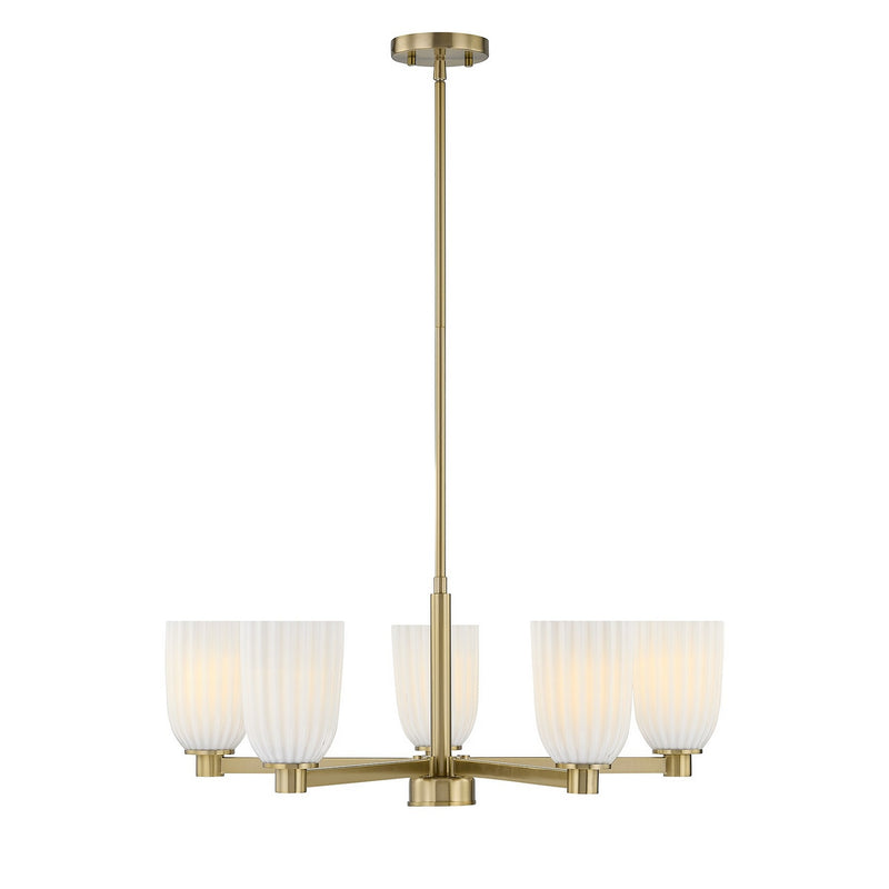 Savoy House 1-1246-5-127 Five Light Chandelier, Noble Brass