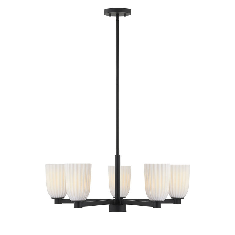 Savoy House 1-1246-5-89 Five Light Chandelier, Matte Black