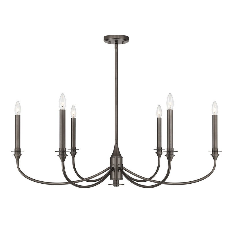Savoy House 1-1500-6-15 Six Light Chandelier, Mediterranean Bronze