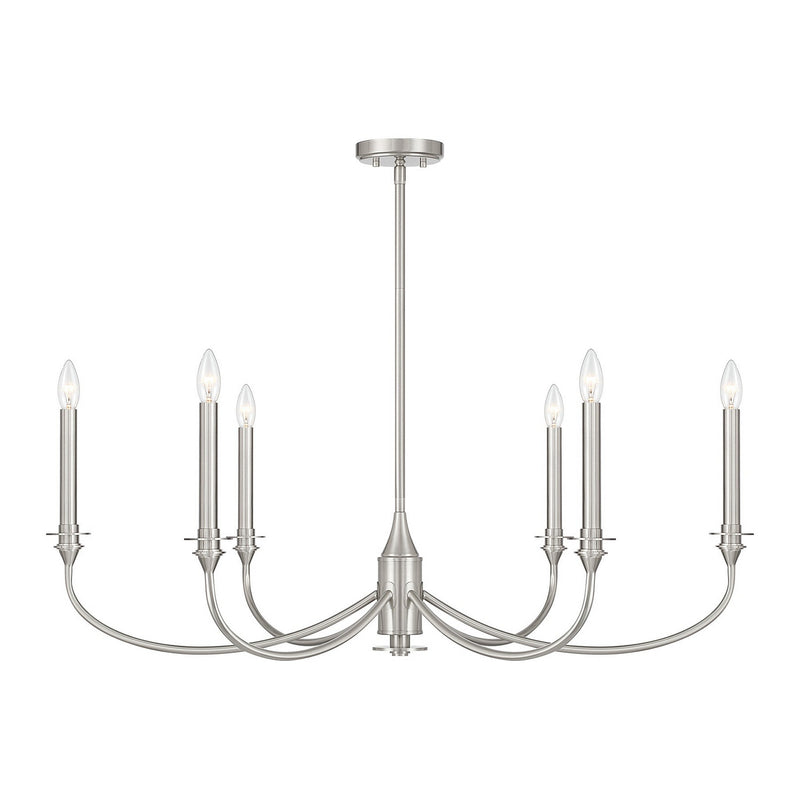 Savoy House 1-1500-6-SN Six Light Chandelier, Satin Nickel