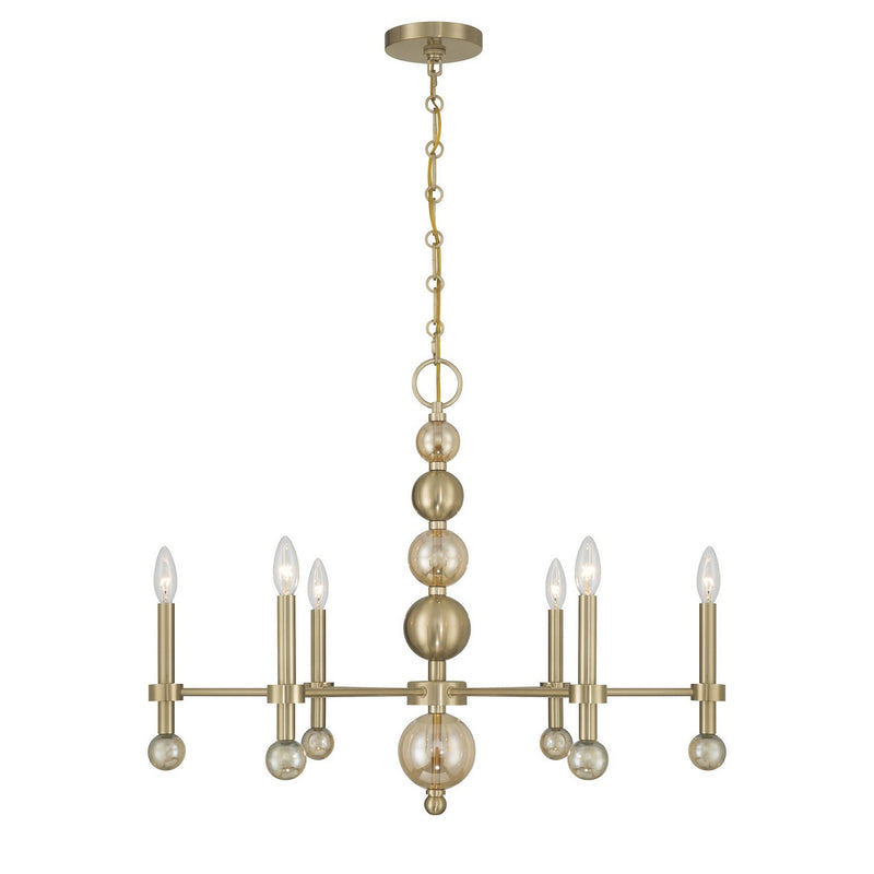 Savoy House 1-2511-6-127 Six Light Chandelier, Noble Brass