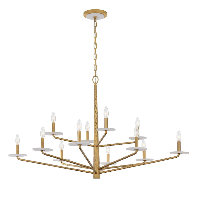 Savoy House 1-1966-12-60 12 Light Chandelier, Distressed Gold
