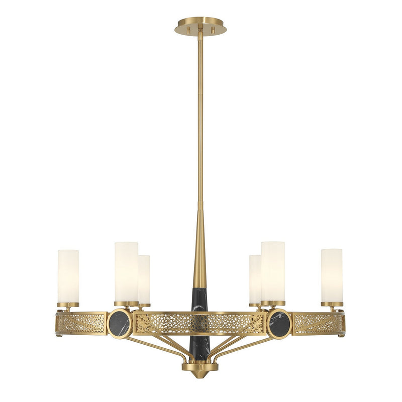 Savoy House 1-2914-6-322 Six Light Chandelier, Warm Brass