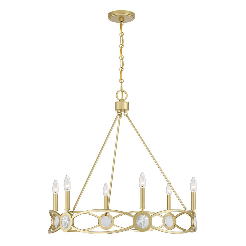 Savoy House 1-4101-6-328 Six Light Chandelier, Spun Gold