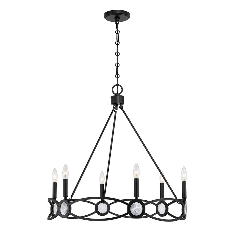 Savoy House 1-4101-6-89 Six Light Chandelier, Matte Black