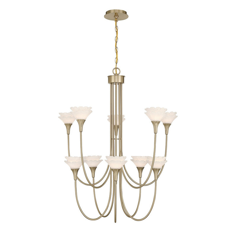 Savoy House 1-5083-10-127 Ten Light Chandelier, Noble Brass